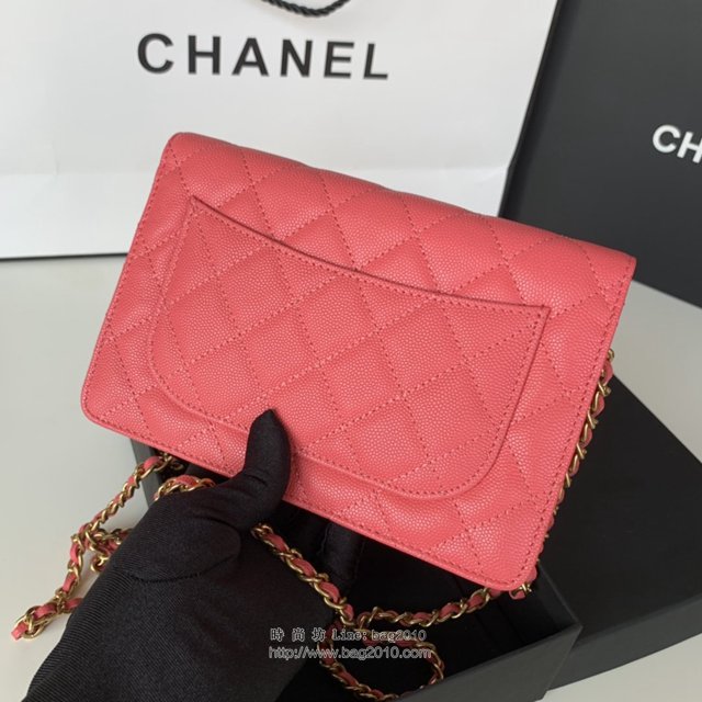 Chanel女包 33814桃紅 經典之作 原單進口球紋 香奈兒小斜挎包 Chanel鏈條小包  djc3332